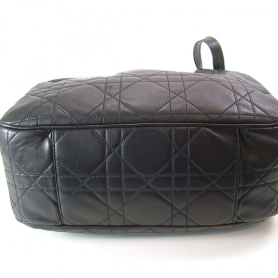Christian Dior Leather Medium Cannage Tote Black 5 of 12