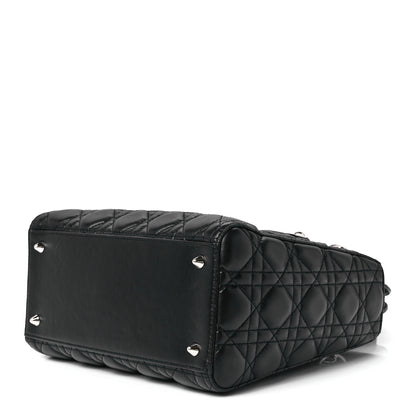 Christian Dior Lambskin Cannage Medium Lady Dior Black 9 of 11