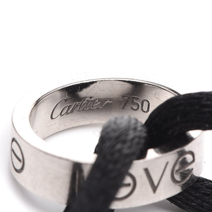 Cartier 18K White Gold Charity LOVE Adjustable Cord Bracelet Black 11 of 14