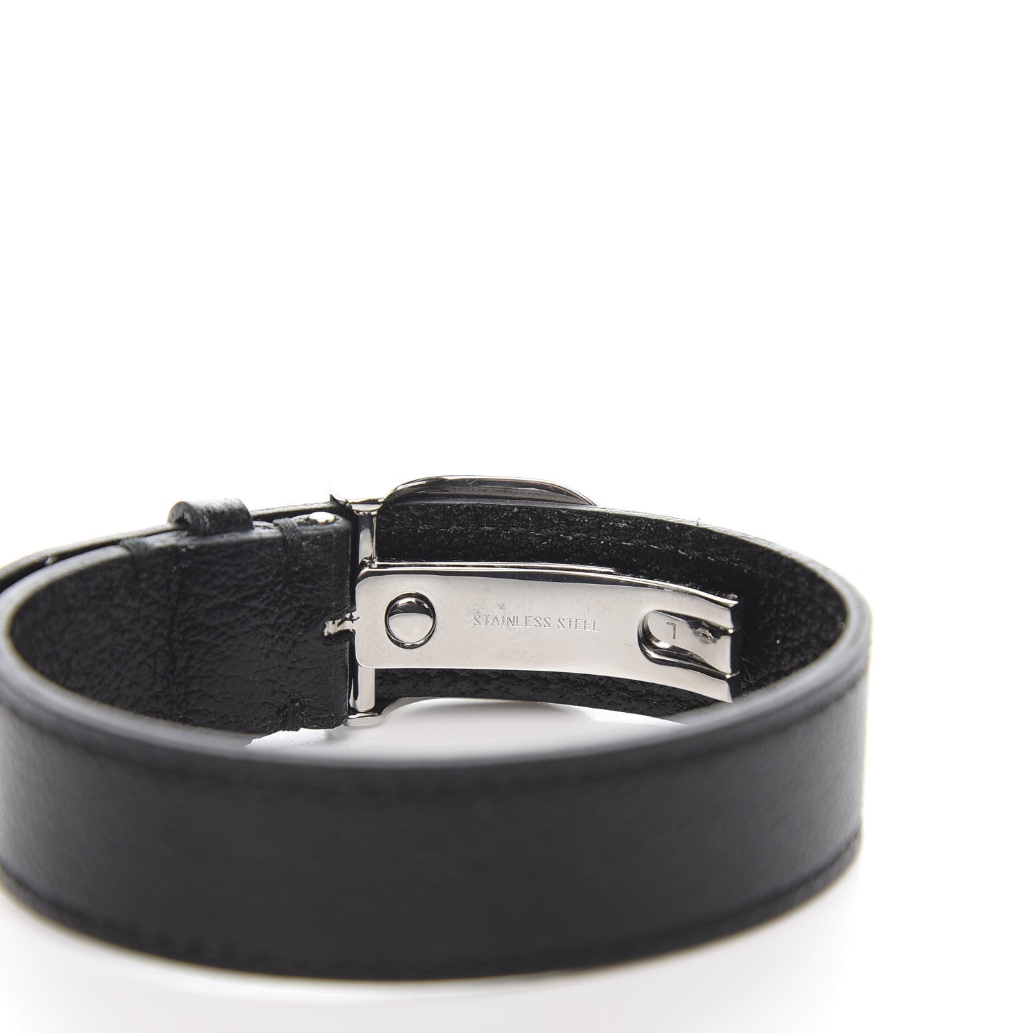 Gucci Stainless Steel 18K Yellow Gold Calfskin Interlocking G Bracelet Black 4 of 5