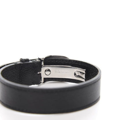 Gucci Stainless Steel 18K Yellow Gold Calfskin Interlocking G Bracelet Black 4 of 5