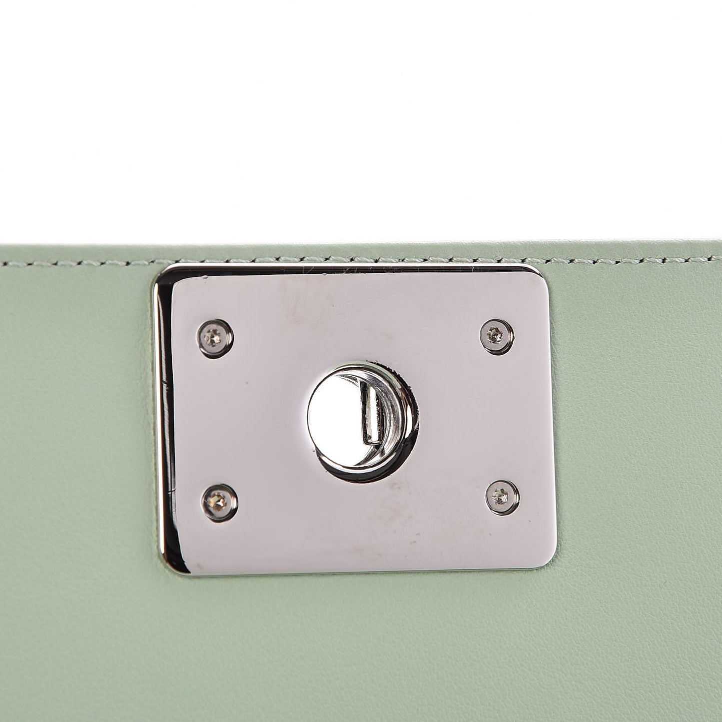 Calfskin Chevron Quilted Medium Boy Flap Light Green