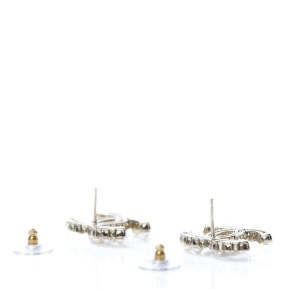 Chanel Crystal Pearl CC Dazzling Domino Earrings Gold 3 of 5