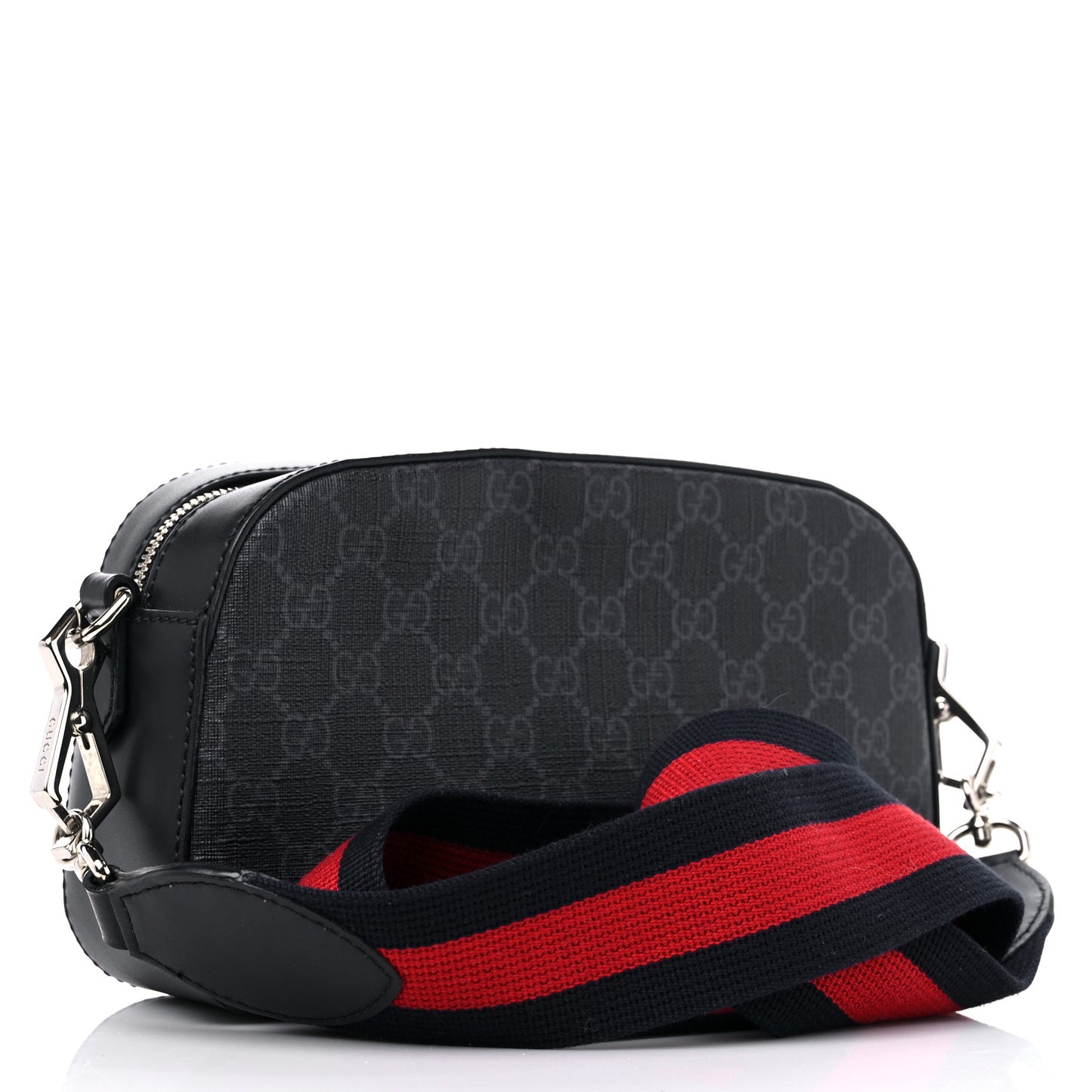 GG Supreme Monogram Web Shoulder Bag Black Grey