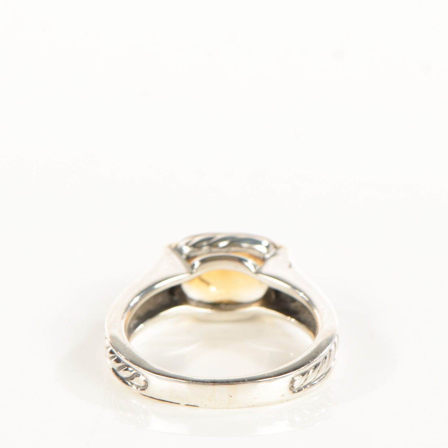 David Yurman Sterling Silver 18K Yellow Gold Citrine 8mm Ring 54.5 7 3 of 4