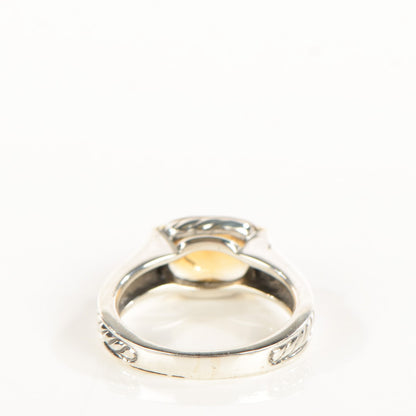 David Yurman Sterling Silver 18K Yellow Gold Citrine 8mm Ring 54.5 7 3 of 4
