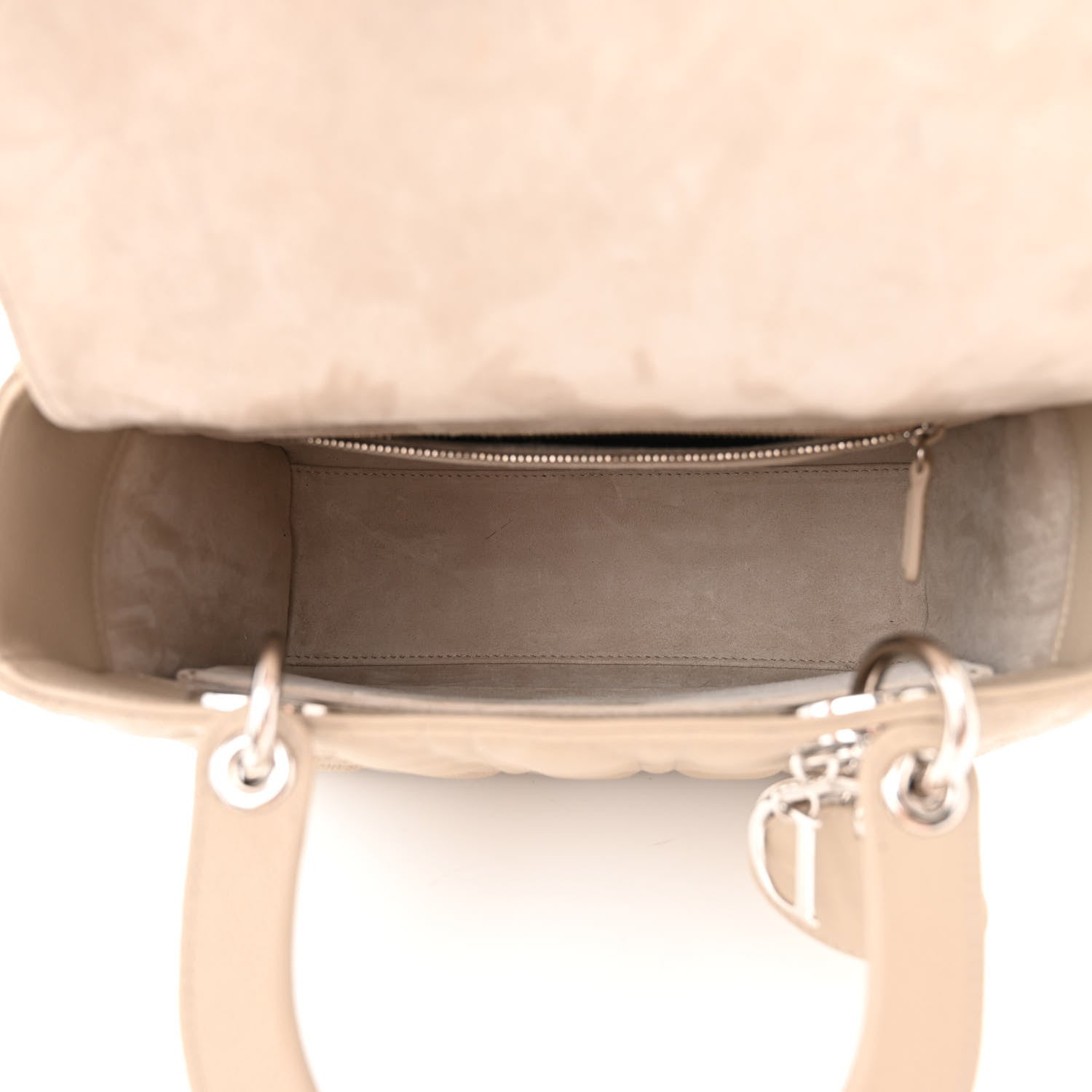 Christian Dior Grained Calfskin Cannage Medium Lady Dior Natural 5 of 13