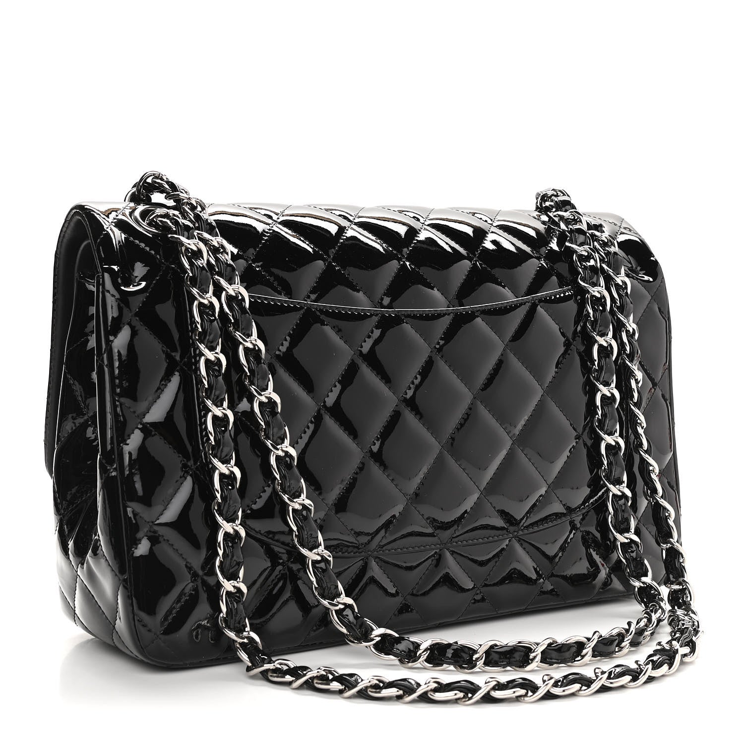 Chanel Patent Quilted Jumbo Double Flap Black 3 of 10