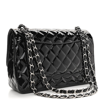 Chanel Patent Quilted Jumbo Double Flap Black 3 of 10