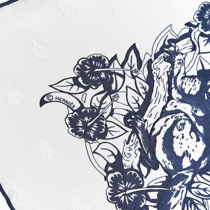 Hermes Silk Jungle Love Tattoo Scarf 90 Naturel Bleu Noir 3 of 6