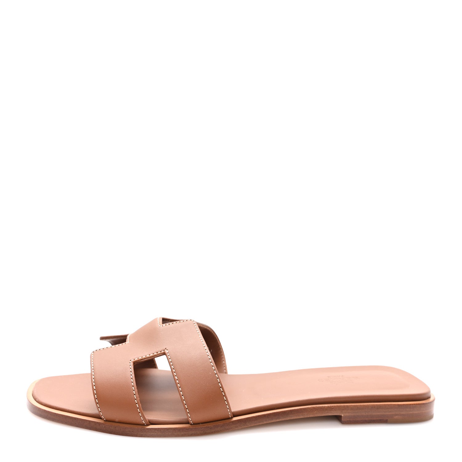 Hermes Box Calfskin Oran Sandals 41 Gold 1 of 9