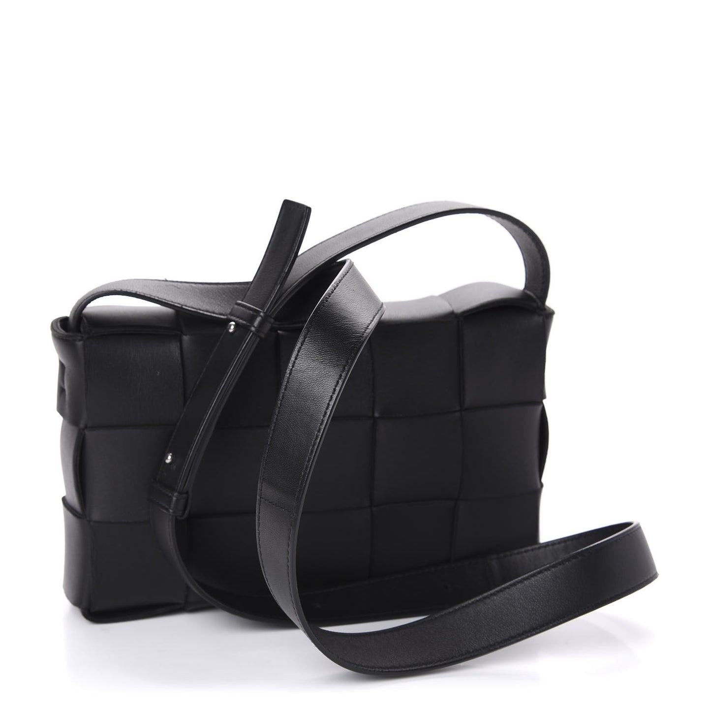 Lambskin Maxi Intrecciato Cassette Crossbody Bag Black
