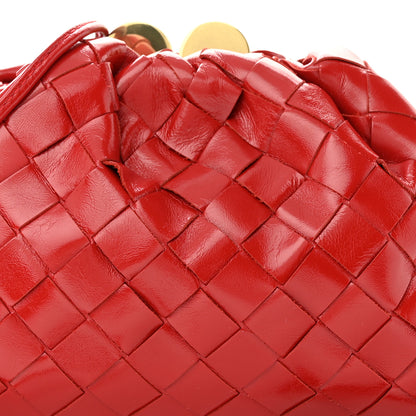 Bottega Veneta Patent Intrecciato The Mini Kiss Lock Pouch Candy Apple 7 of 9