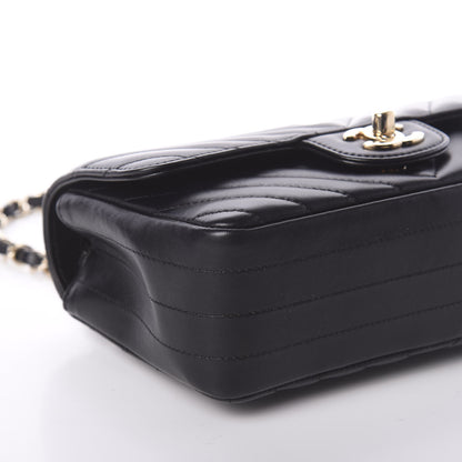 Chanel Lambskin Chevron Quilted Mini Rectangular Flap Black 7 of 7