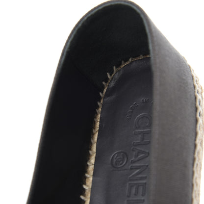 Chanel Canvas Grosgrain CC Espadrilles 39 Grey Black 8 of 12