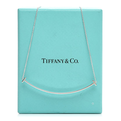 Tiffany Sterling Silver Large T Smile Pendant Necklace 5 of 5