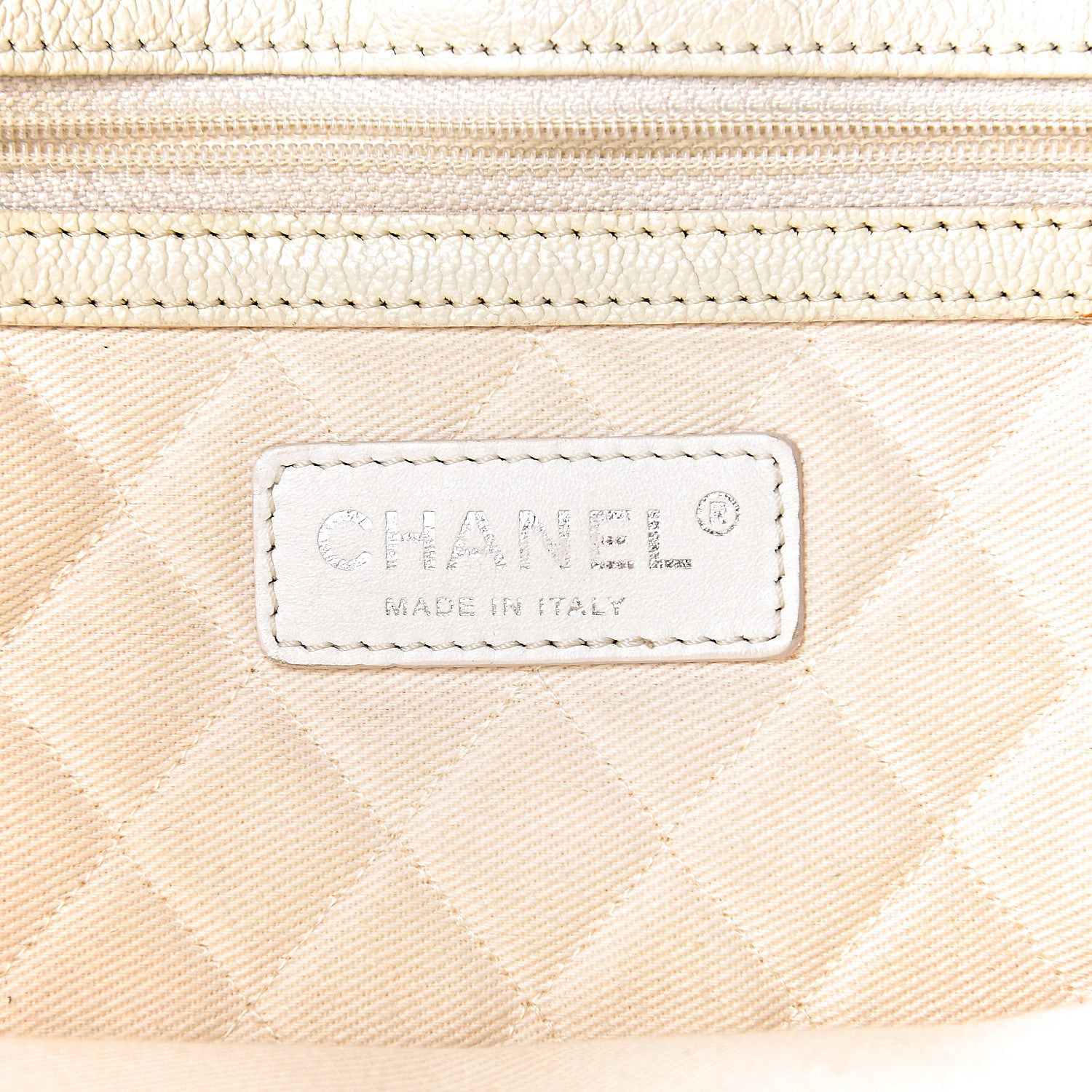 Chanel Goatskin Perforated Large CC Tote White 6 of 22