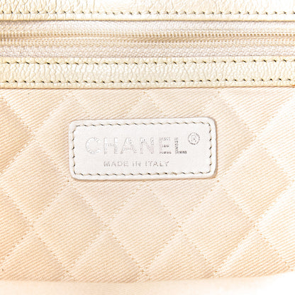 Chanel Goatskin Perforated Large CC Tote White 6 of 22
