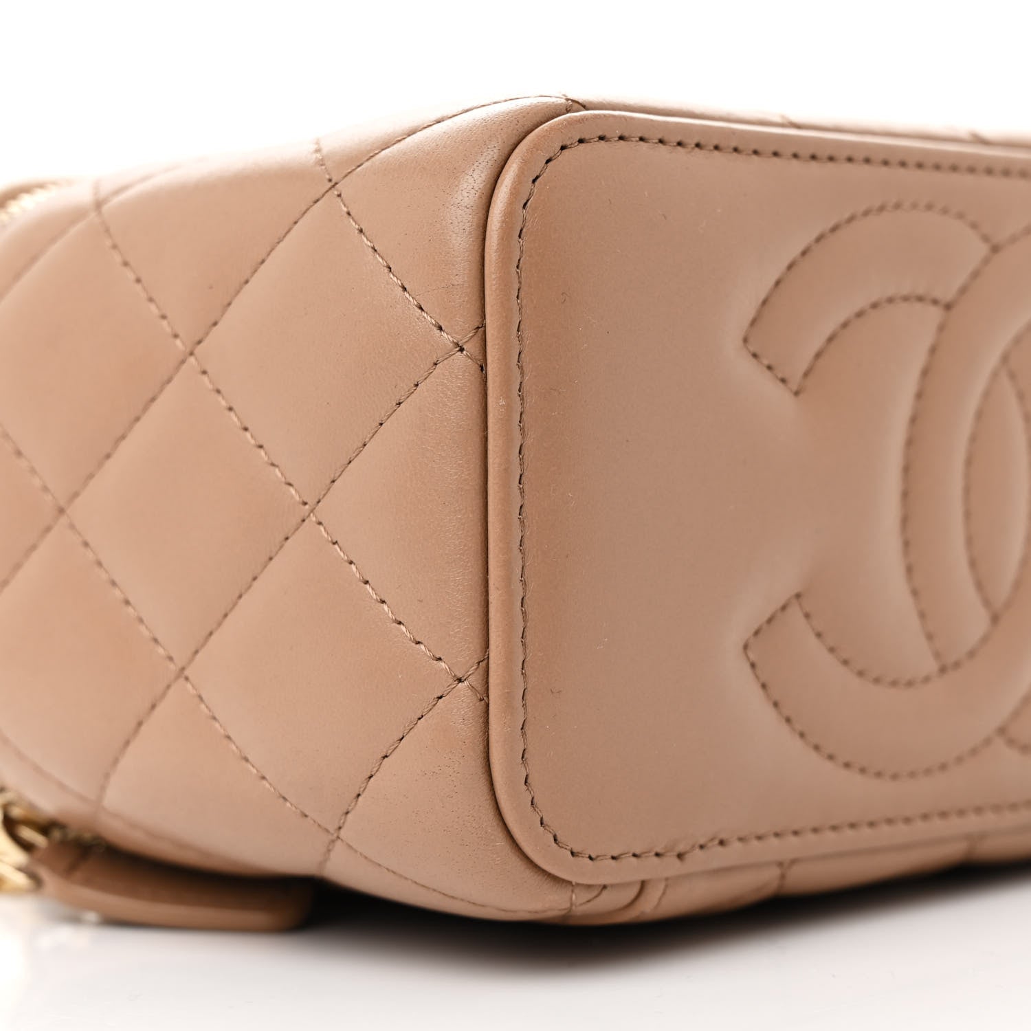Chanel Lambskin Quilted Small Pillow Crush Vanity Case With Chain Beige 9 of 12