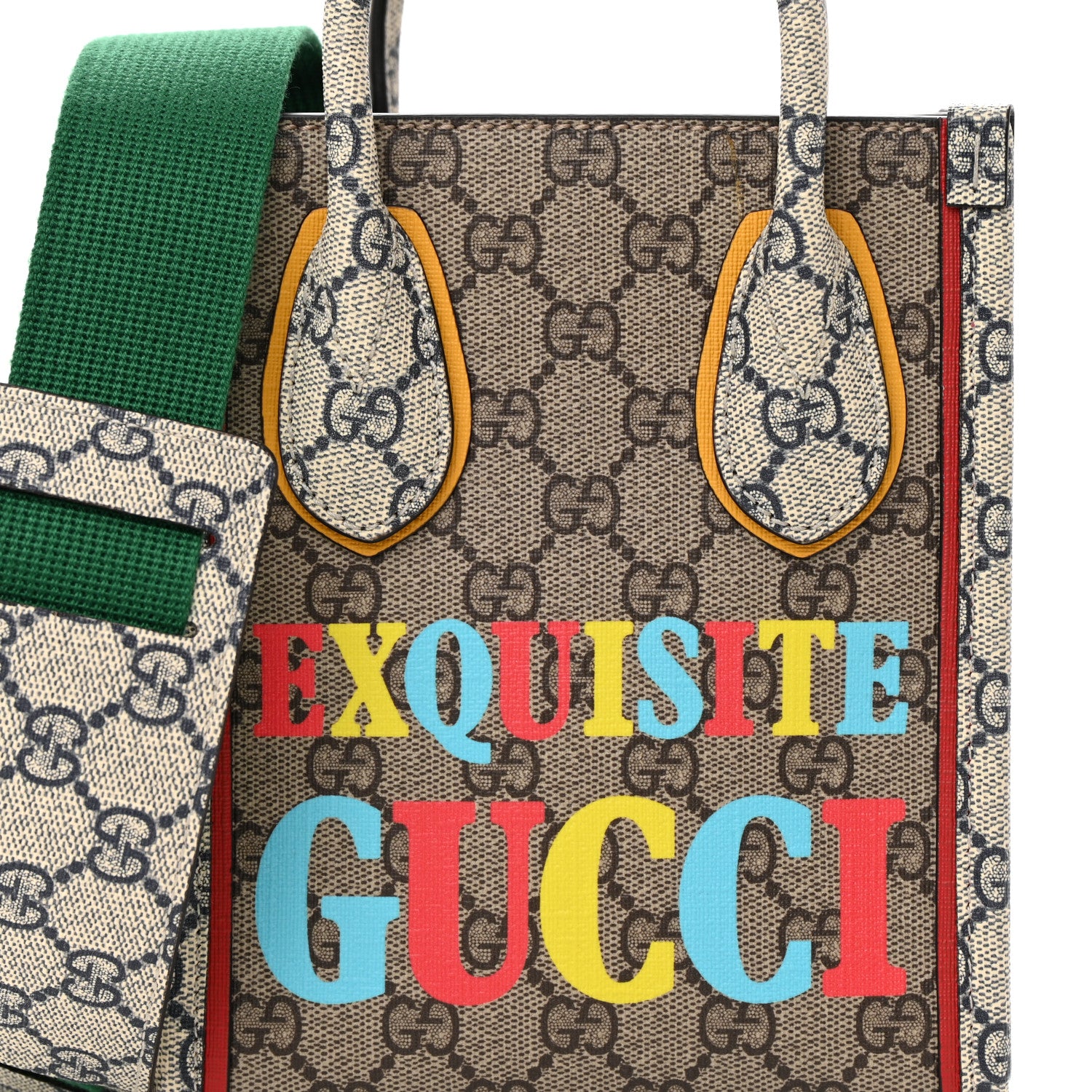 Gucci GG Supreme Monogram Exquisite Mini Vertical Tote Beige Ebony Blue Crop Live Red 8 of 13