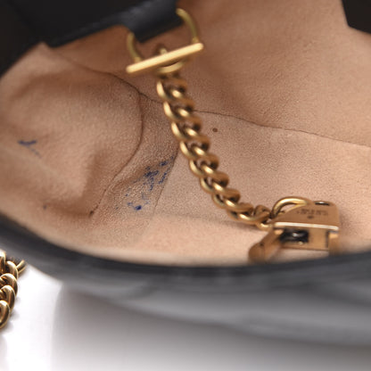 Gucci Calfskin Matelasse Super Mini GG Marmont Shoulder Bag Black 12 of 13