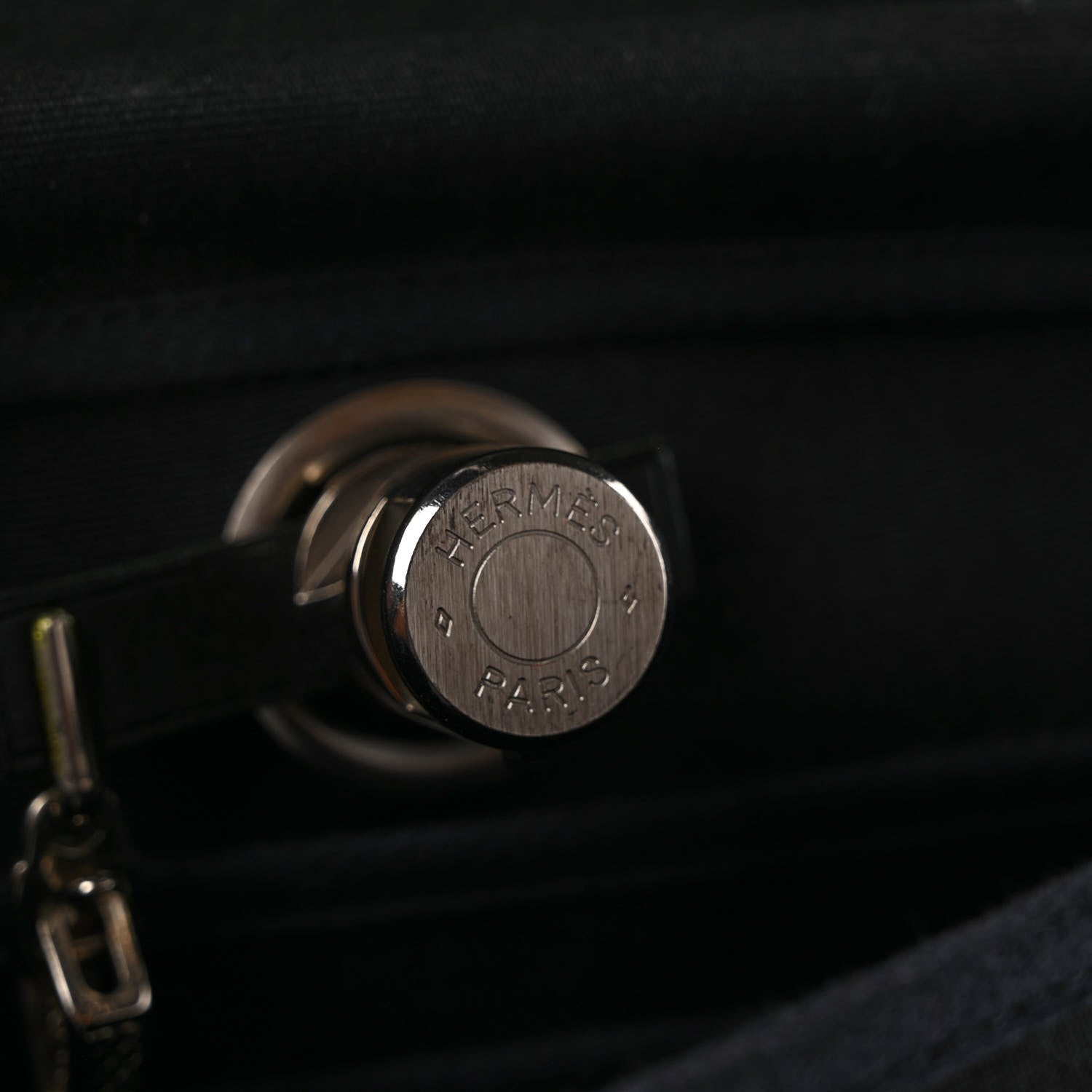 Hermes Toile Vache Calfskin Herbag 30 PM Black 6 of 11