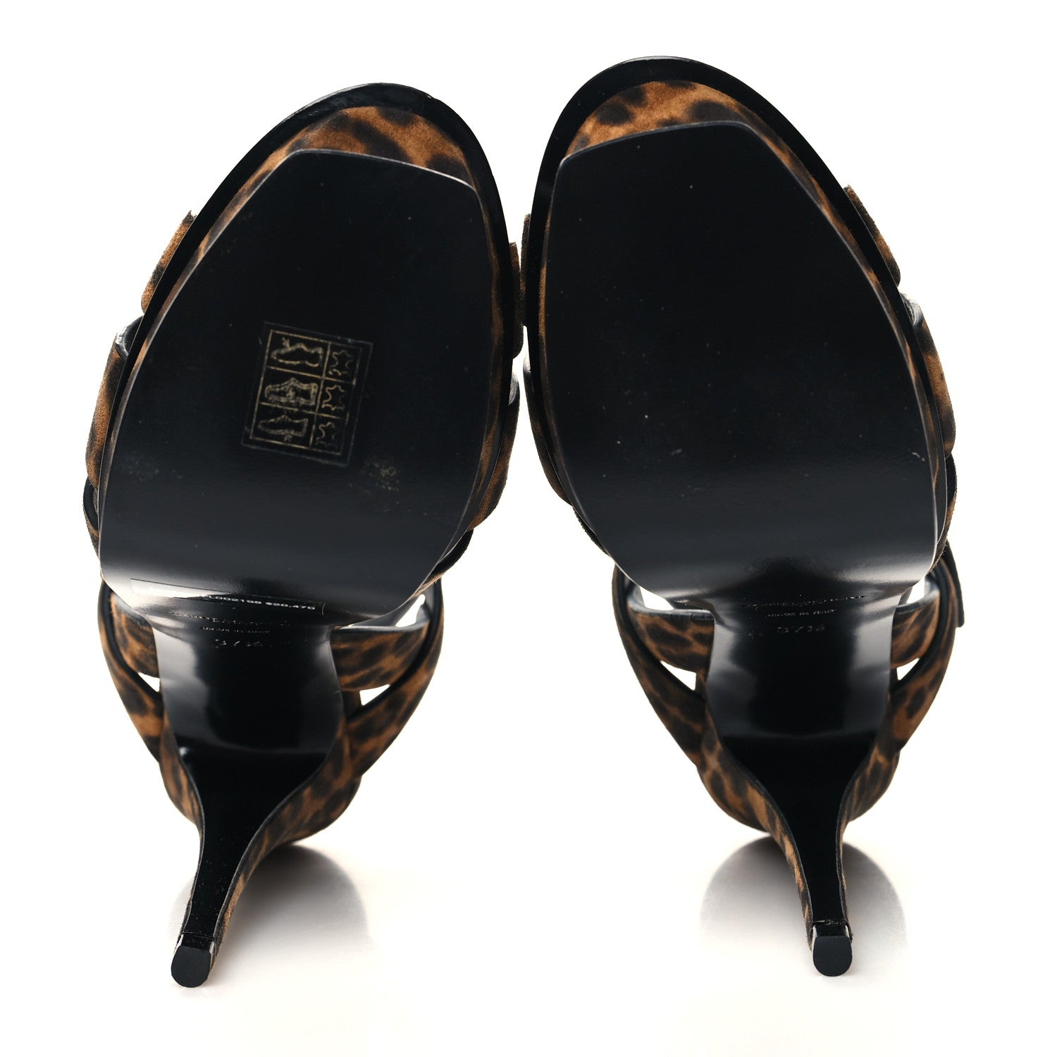 Saint Laurent Pony Hair Leopard Print Tribute 105 Platform Sandals 37.5 Naturale 5 of 8