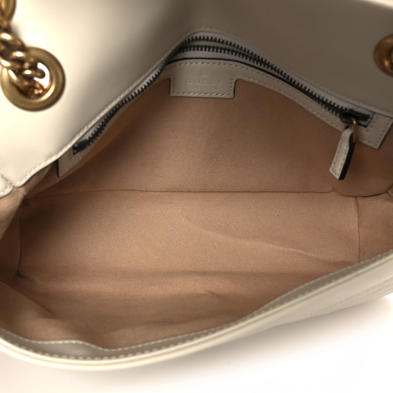 Gucci Calfskin Matelasse Small GG Marmont Shoulder Bag White 5 of 11