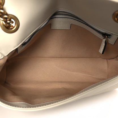 Gucci Calfskin Matelasse Small GG Marmont Shoulder Bag White 5 of 11