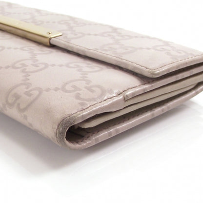 Gucci Guccissima Margaux Calfskin Metal Bar Continental Flap Wallet Cream 5 of 10