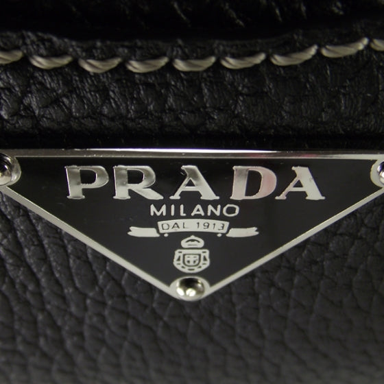 Prada Vitello Daino Stripe Sacca Black 11 of 11