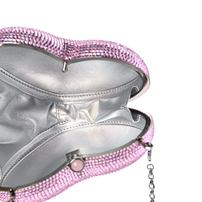 Judith Leiber Crystal Heart Minaudiere Clutch Pink 6 of 9
