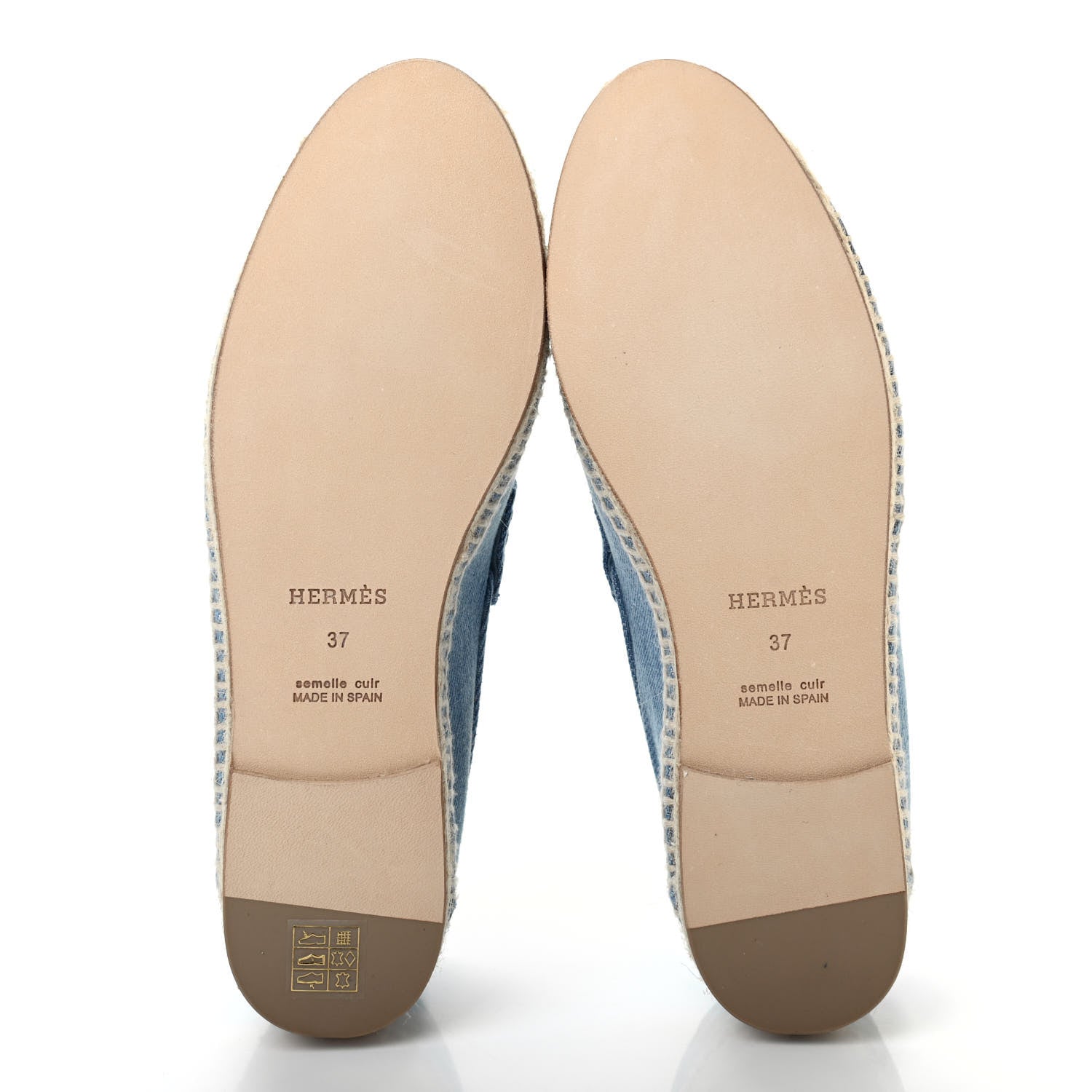 Hermes Denim Canvas Womens Trip Espadrilles 37 Bleu Clair 5 of 8