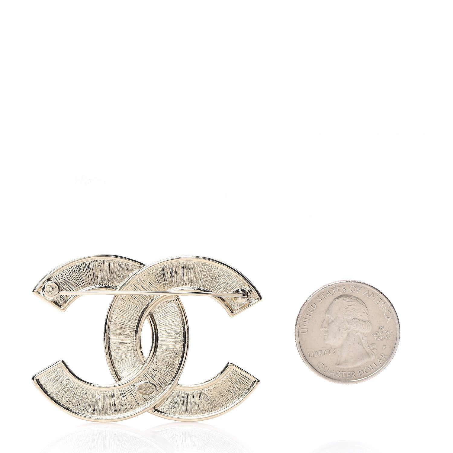 Chanel Crystal Pearl Chain Mania CC Brooch Gold 2 of 4