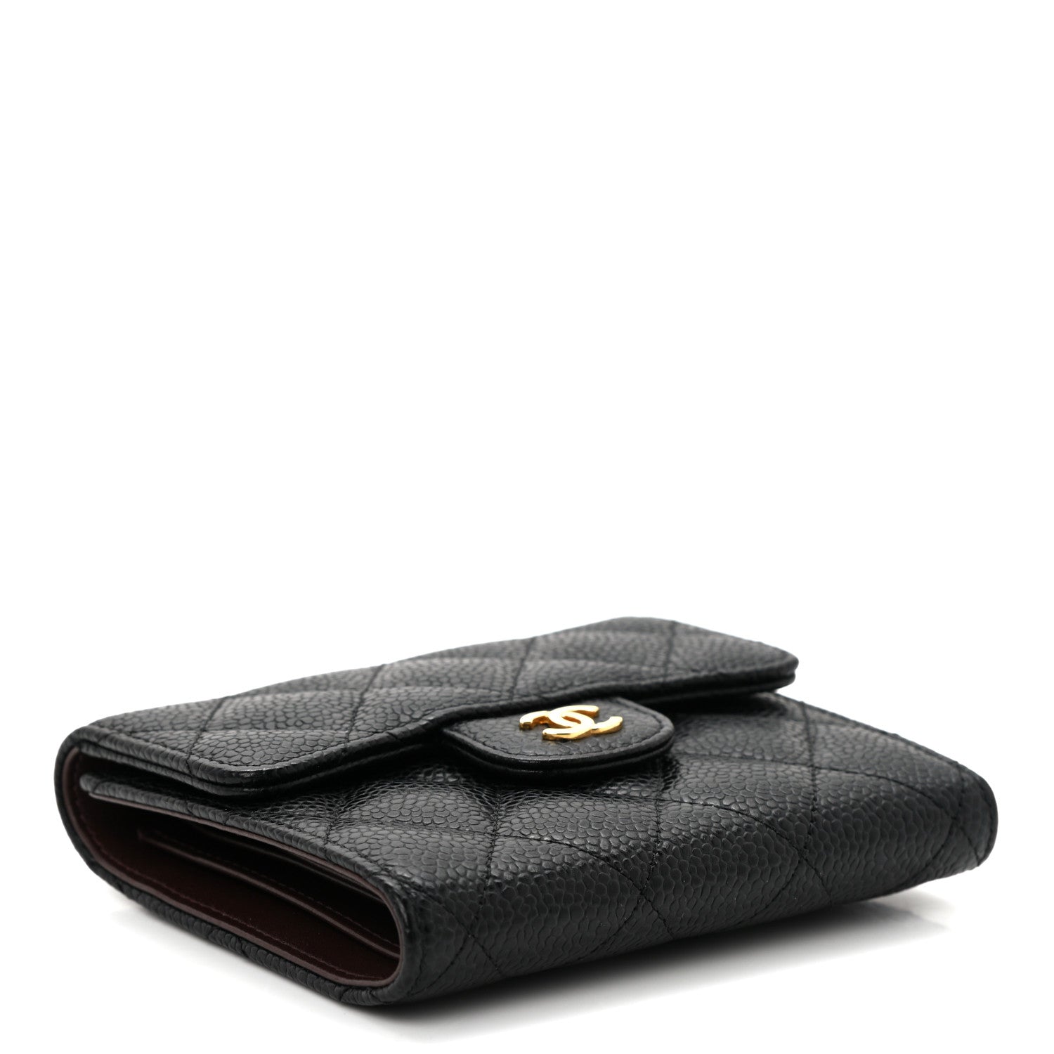 Chanel Caviar Quilted Compact Flap Wallet Black 4 of 8