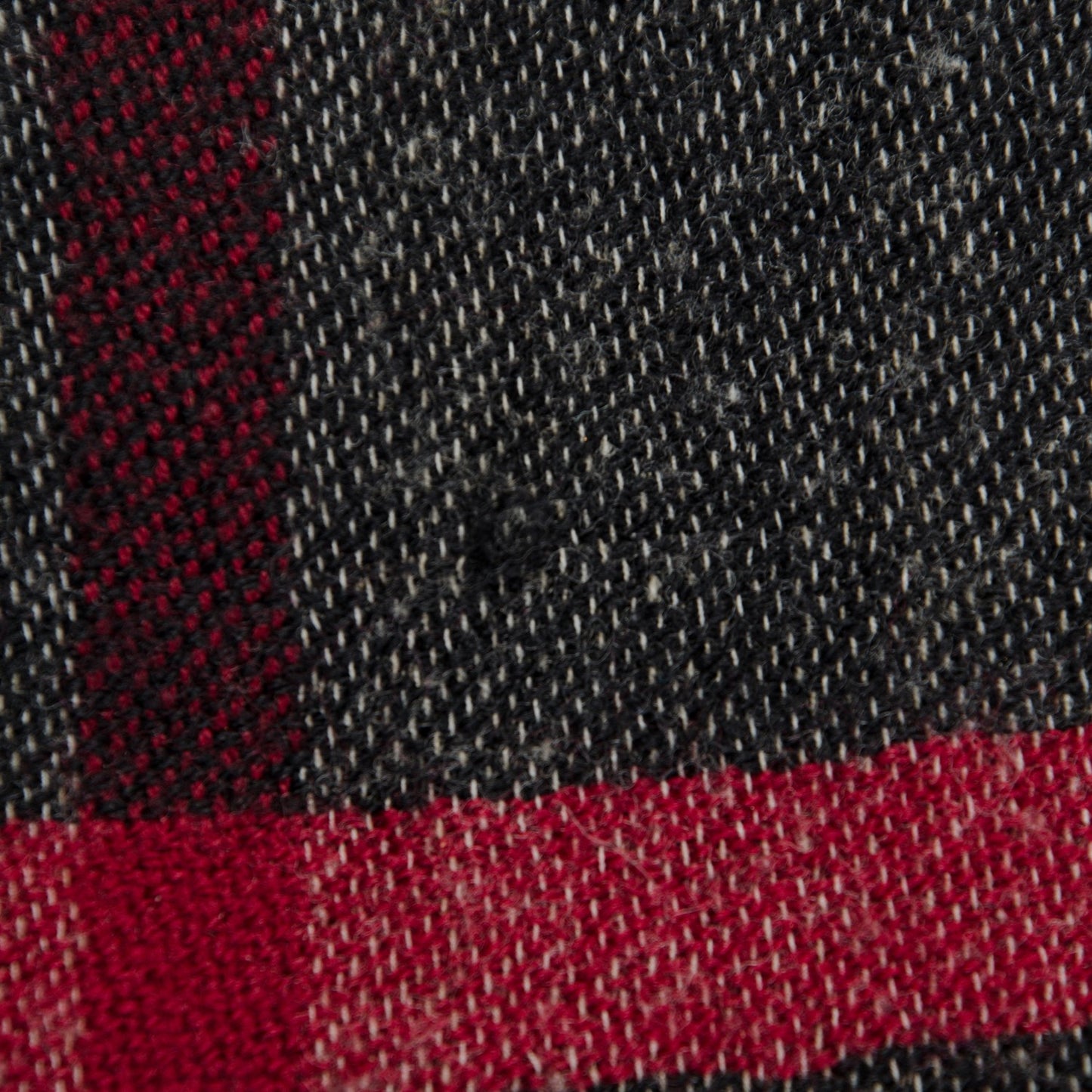 Wool Giant Check Scarf Black