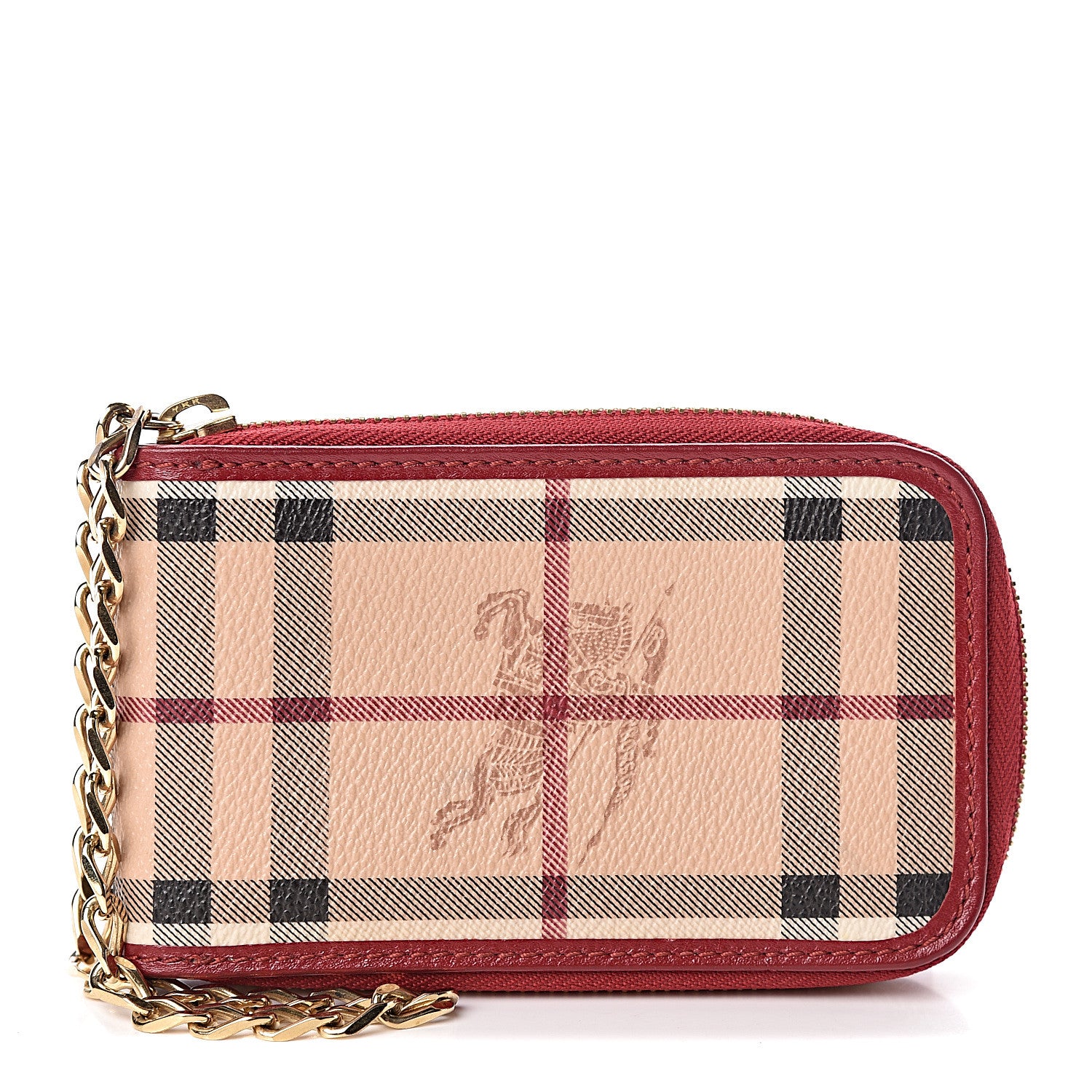Burberry Haymarket Check Wristlet Pouch Red 1 of 8