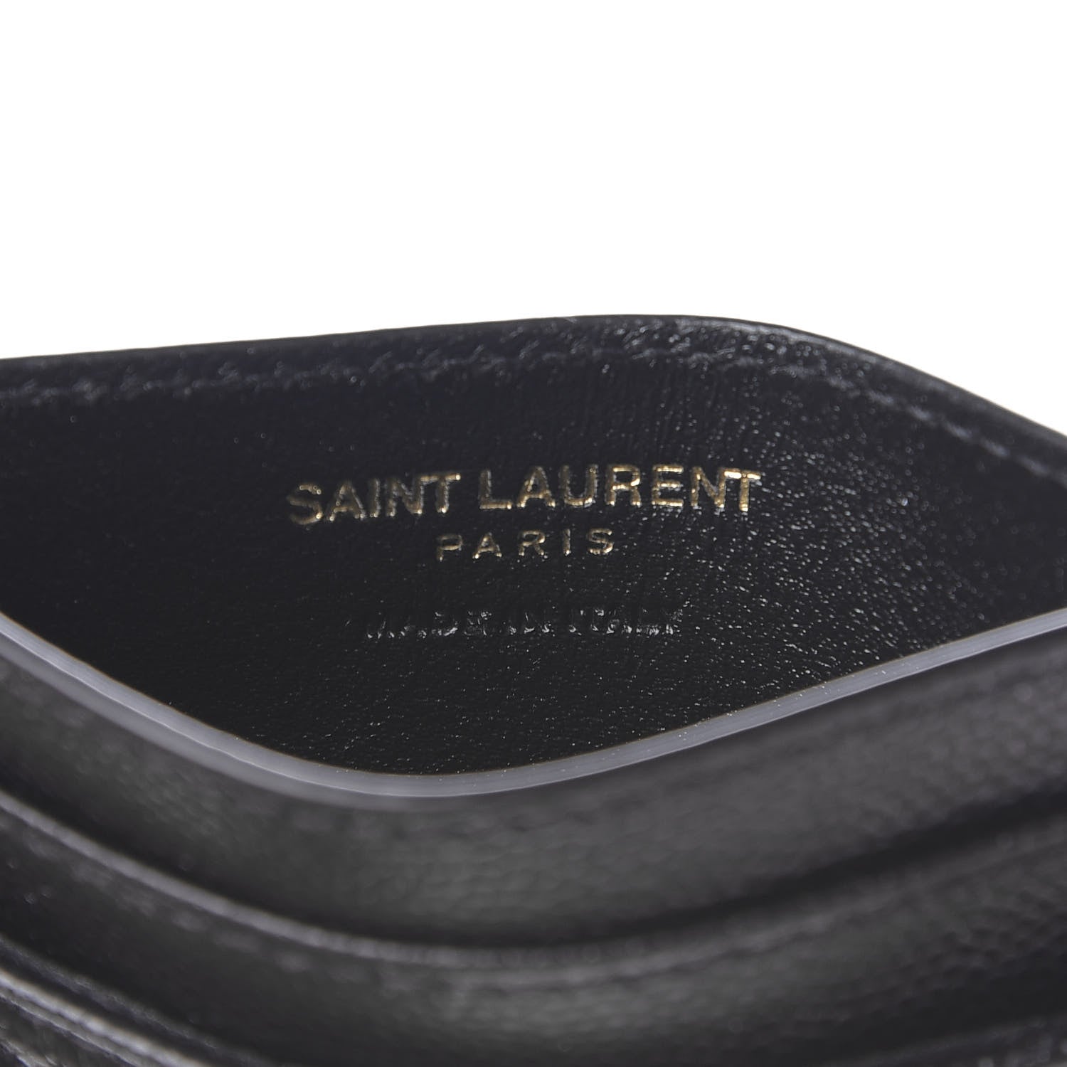 Saint Laurent Grain De Poudre Matelasse Chevron Monogram Credit Card Case Black 6 of 8
