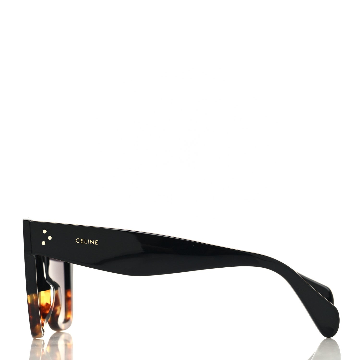 Celine Acetate Polarized Cat Eye Sunglasses CL4004IN Havana Black 3 of 7