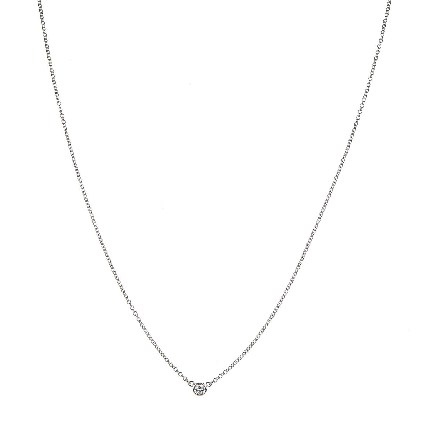 Sterling Silver Diamond .07ct Elsa Peretti Diamonds by the Yard Pendant Necklace