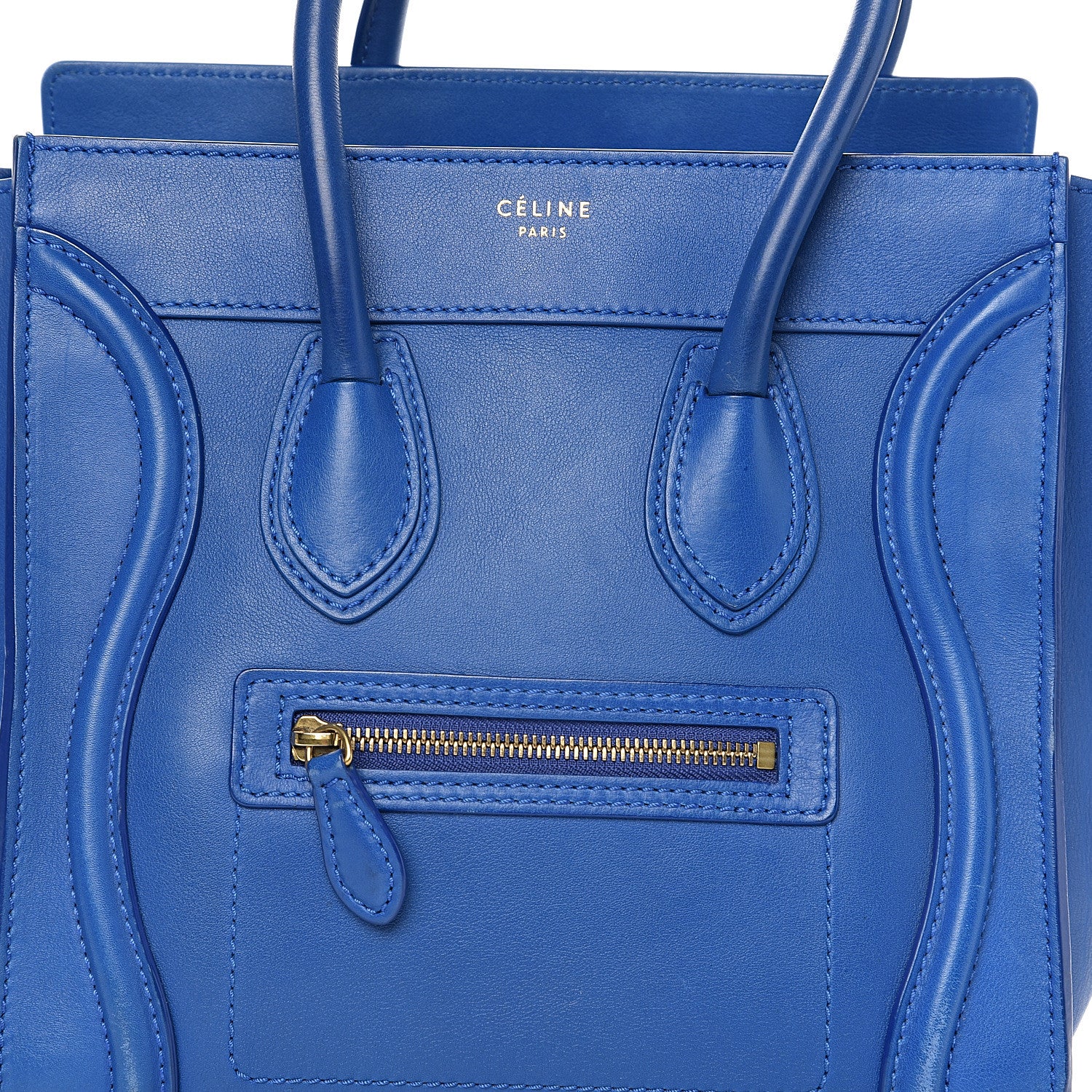 Celine Smooth Calfskin Micro Luggage Royal Blue 7 of 14