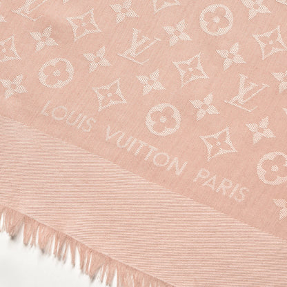 Louis Vuitton Silk Wool Monogram Shine Shawl Rose 5 of 6