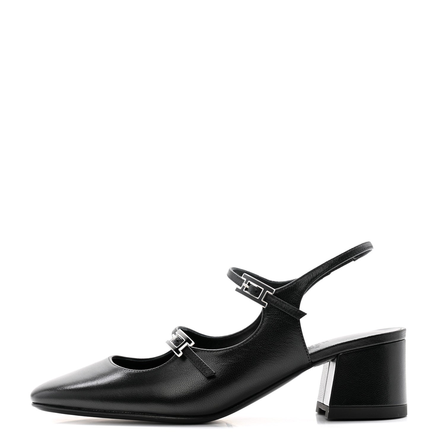 Hermes Goatskin Jackie 50 Pumps 36 Black 1 of 9