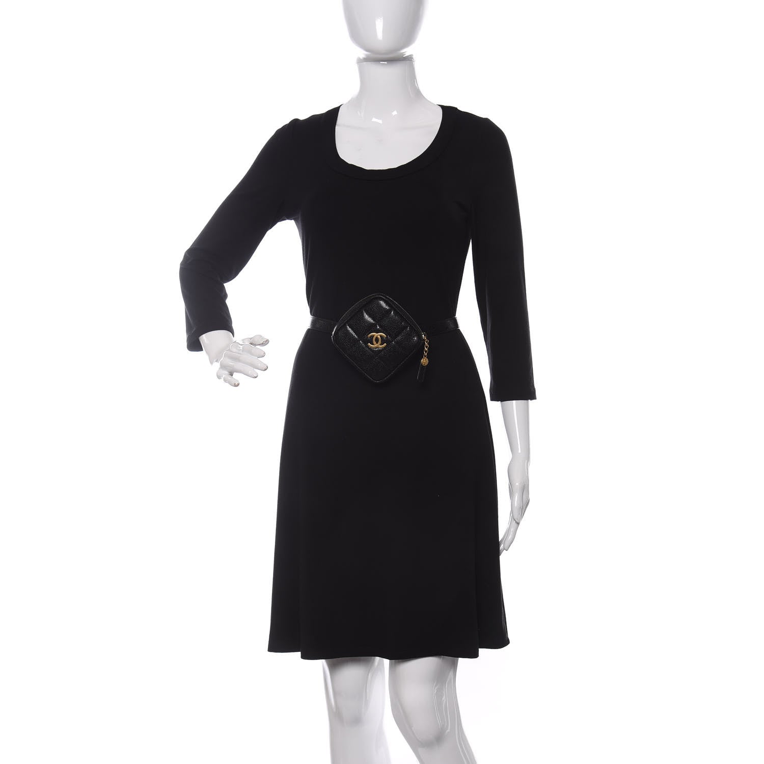 Chanel Caviar Quilted Coin Purse Belt Bag Black 2 of 11