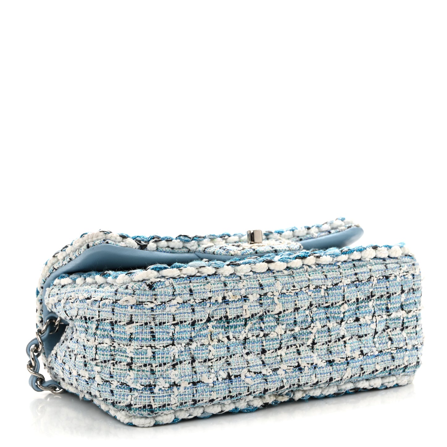 Tweed Braid Mini Flap Blue White Navy