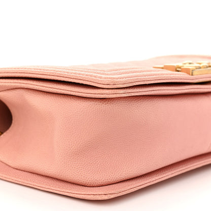 Chanel Caviar Quilted Medium Boy Flap Light Beige 9 of 10