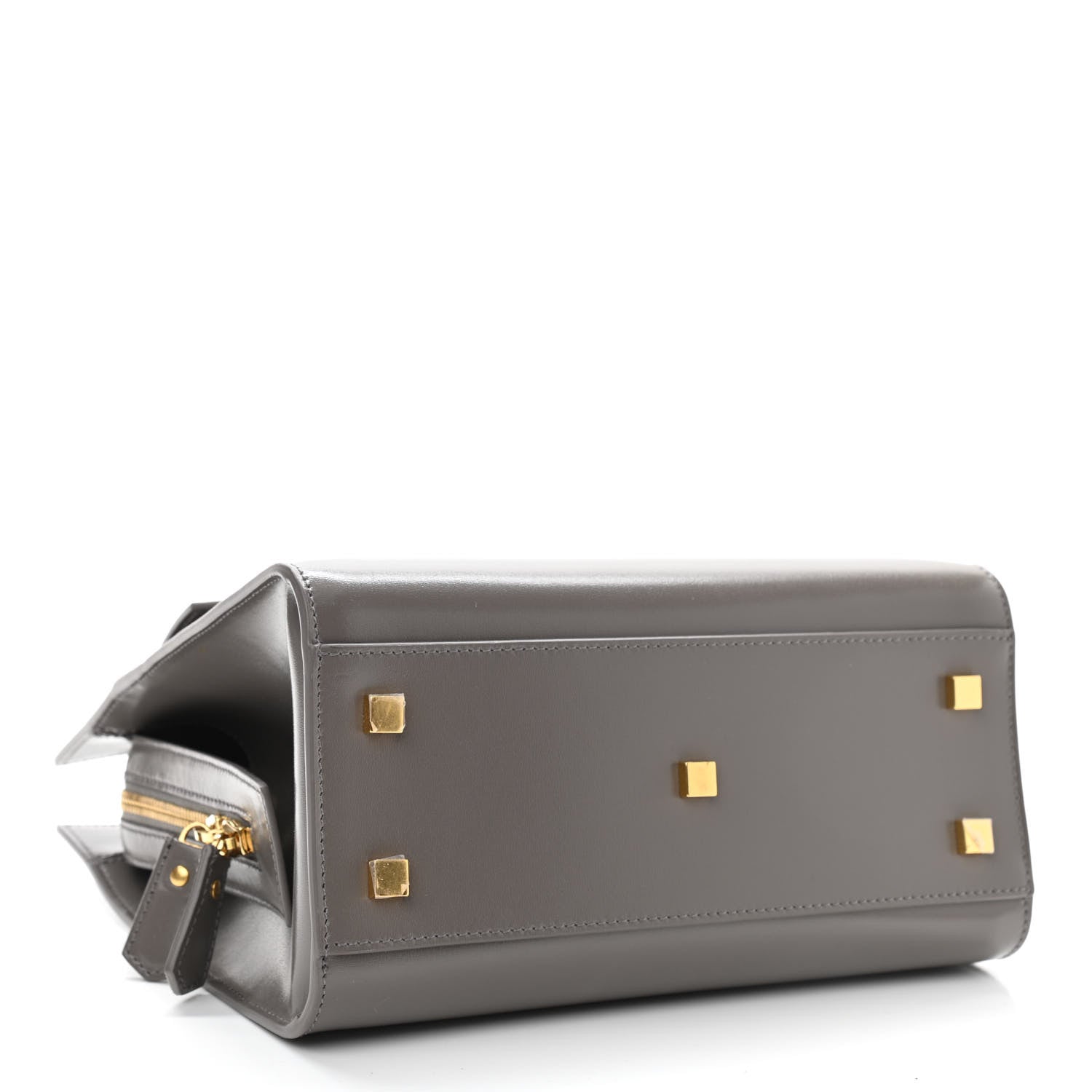 Saint Laurent Shiny Calfskin Medium Uptown Tote Grey 4 of 10
