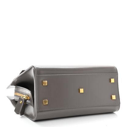 Saint Laurent Shiny Calfskin Medium Uptown Tote Grey 4 of 10