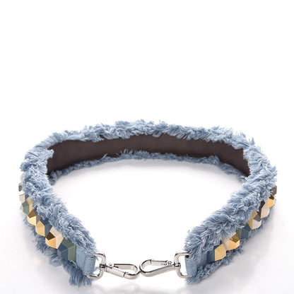 Fendi Denim Fringe Studded Strap You Blue Multicolor 5 of 6