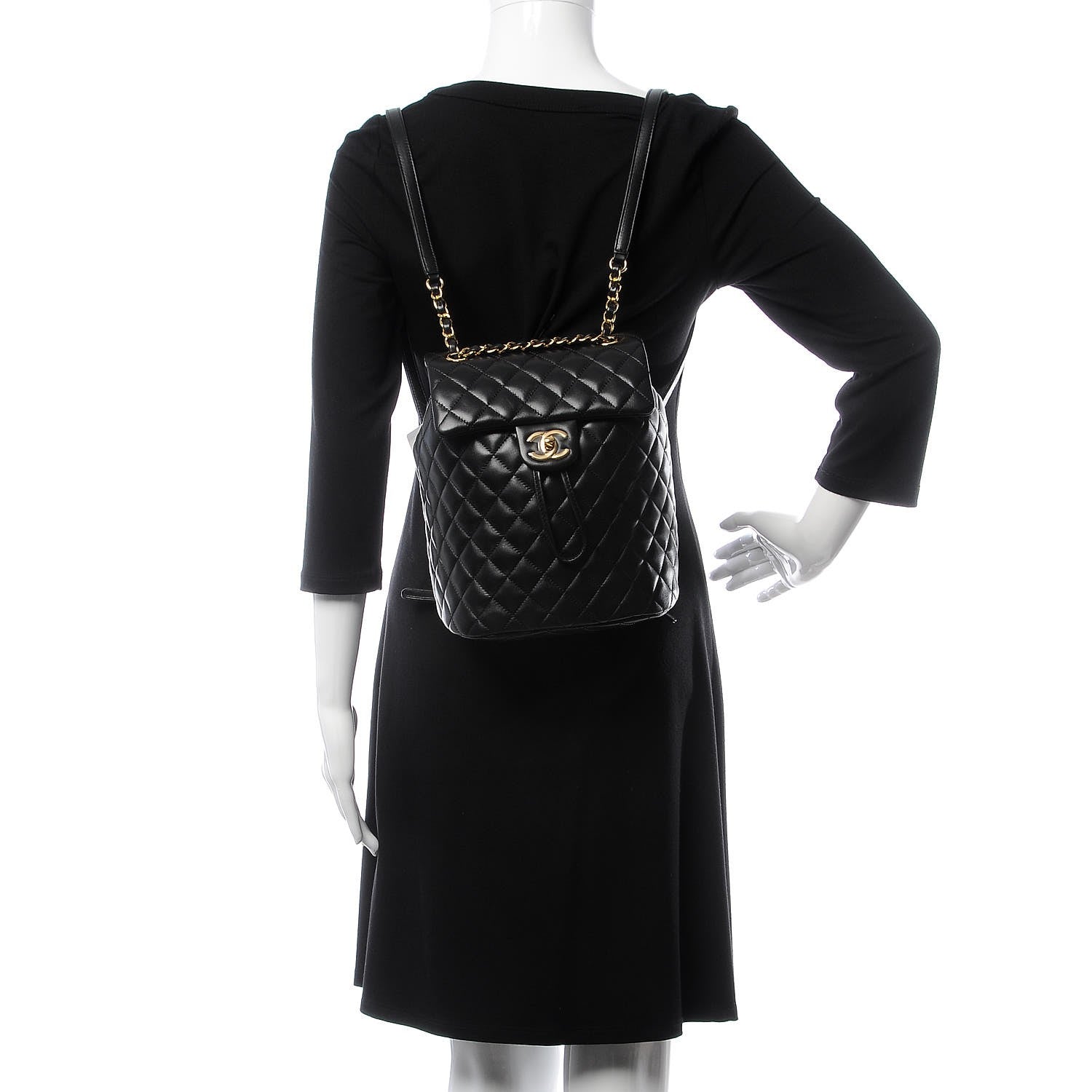 Chanel Lambskin Quilted Small Urban Spirit Backpack Black 2 of 8